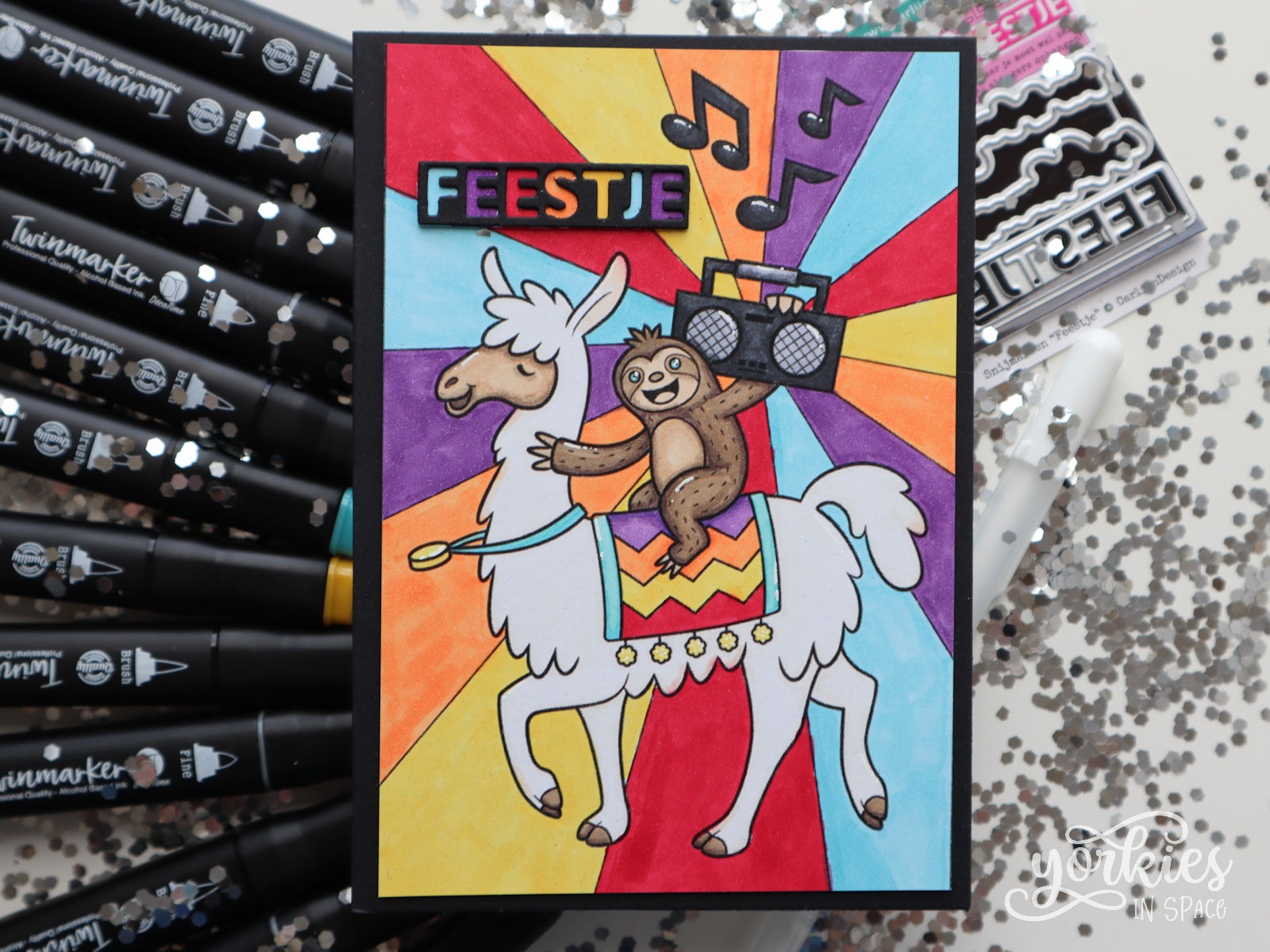 Simpele kaart met een kleurplaat – Freebie Alert!