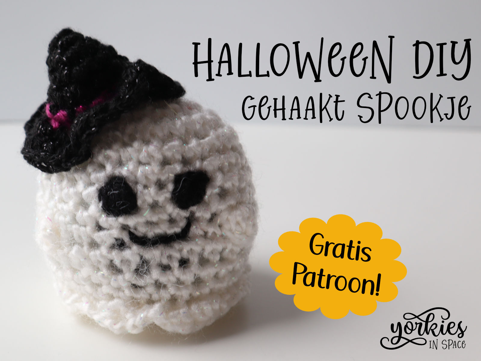 Halloween diy: Spookje met heksenhoed