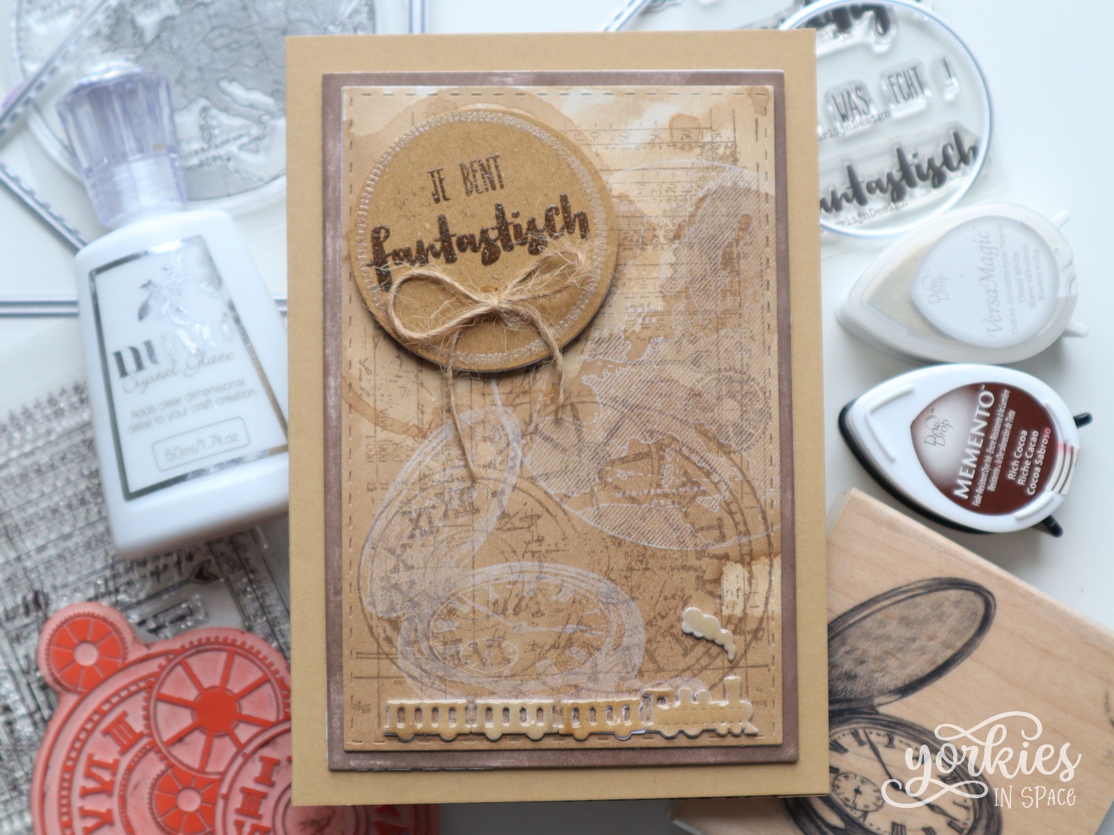 Mixed Media Kaartje met Trein